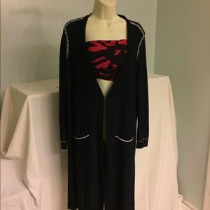 ST JOHN blue outerwear sweater size - large.